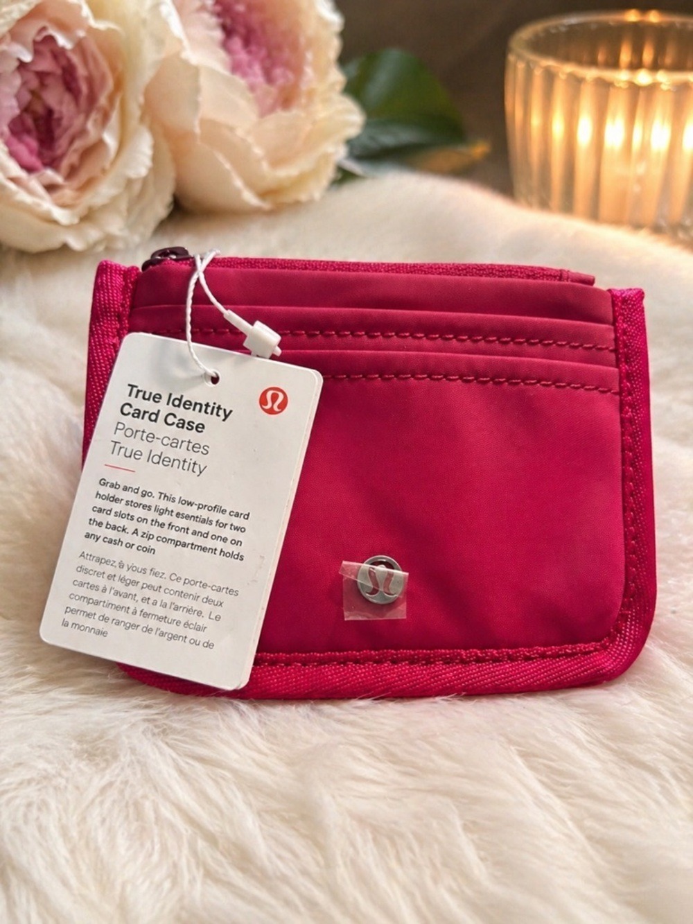 Lululemon True Identity Card Case W9DIKS • Berry Rumble NWT Zip Wallet